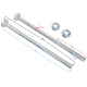 Bolt set (4 pcs.) M8, length 58, nail length 17