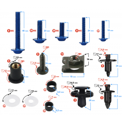 Universal Aluminium Fairing Screws Blue