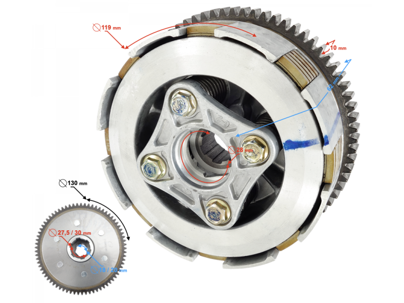 Clutch set. for Moretti vertical 162FMJ, 150cc 4T 5-speed manual engine
