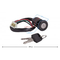 Ignition switch with male end for ATV (4 cables 300mm)