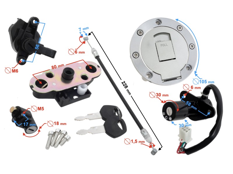 Ignition switch Sprint 2 , full set