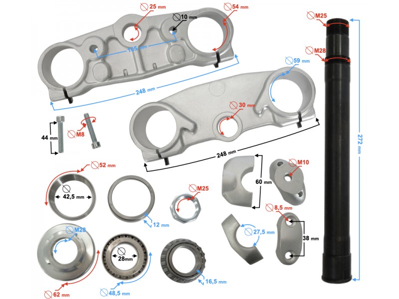 Seatpost set for DB250 MZK Seatpost set for DB250 MZK