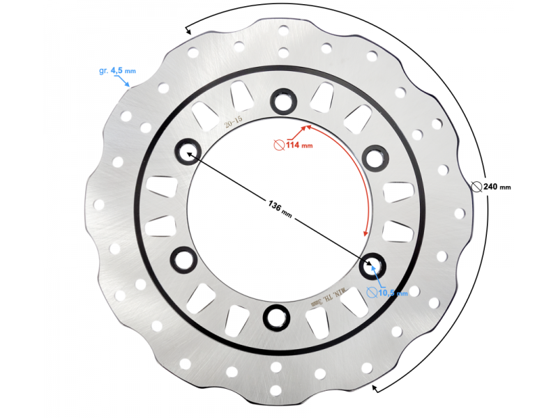 Front brake disc X-trail 125