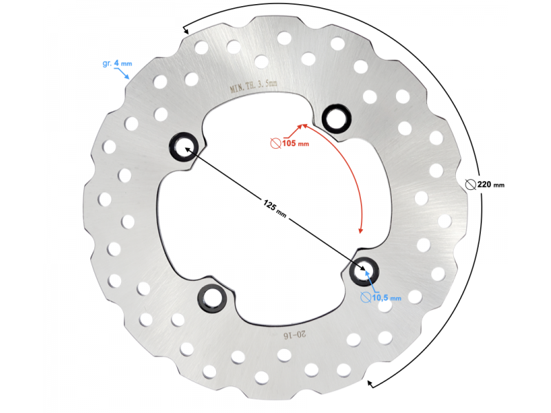 Rear brake disc X-trail 125