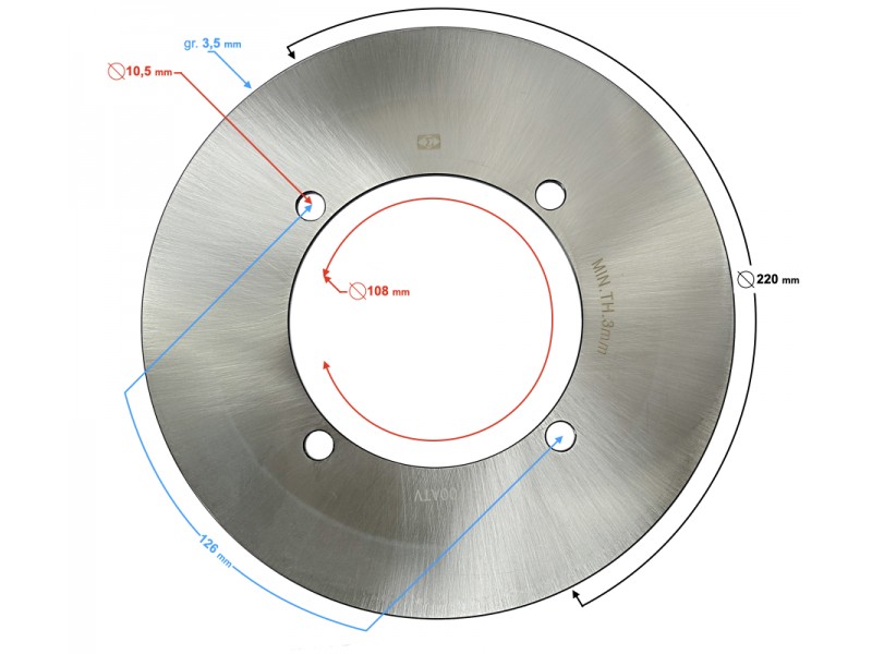 Front brake disc for Tactic 550