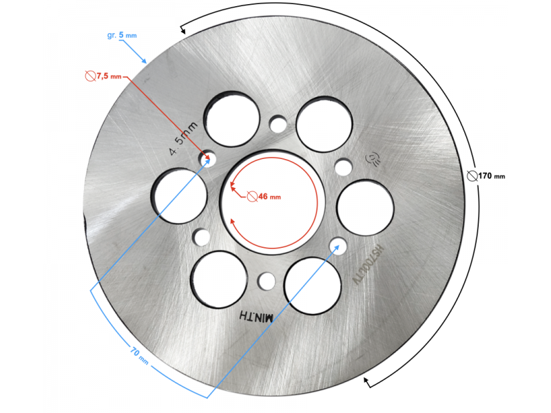 Handbrake disc HISUN Tactic 550