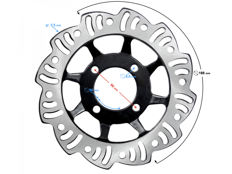Rear Brake Disc 190mm x 67mm x 50mm Cross 125