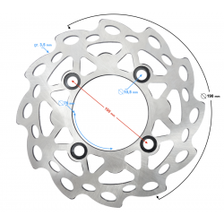 Rear Brake Disc 190mm x 100mm x 76mm Cross 125