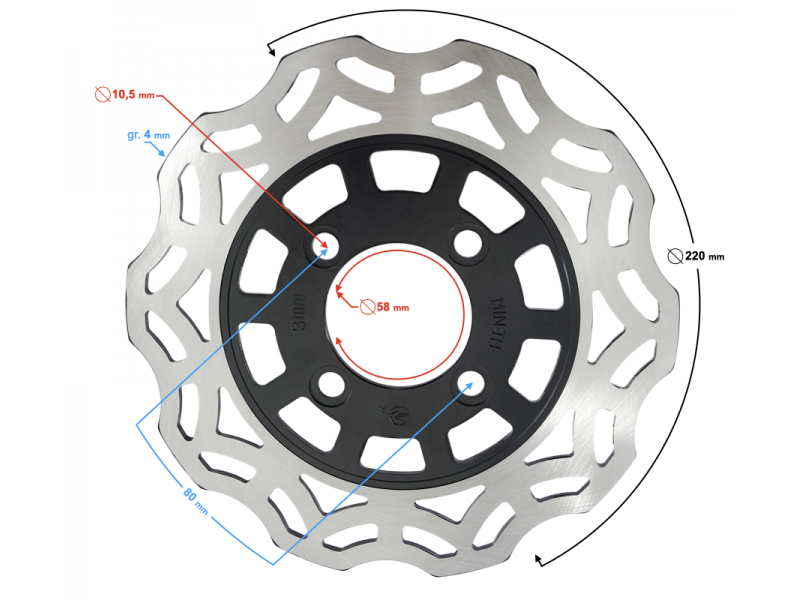 Rear brake disc for Hyper 125 motorcycle