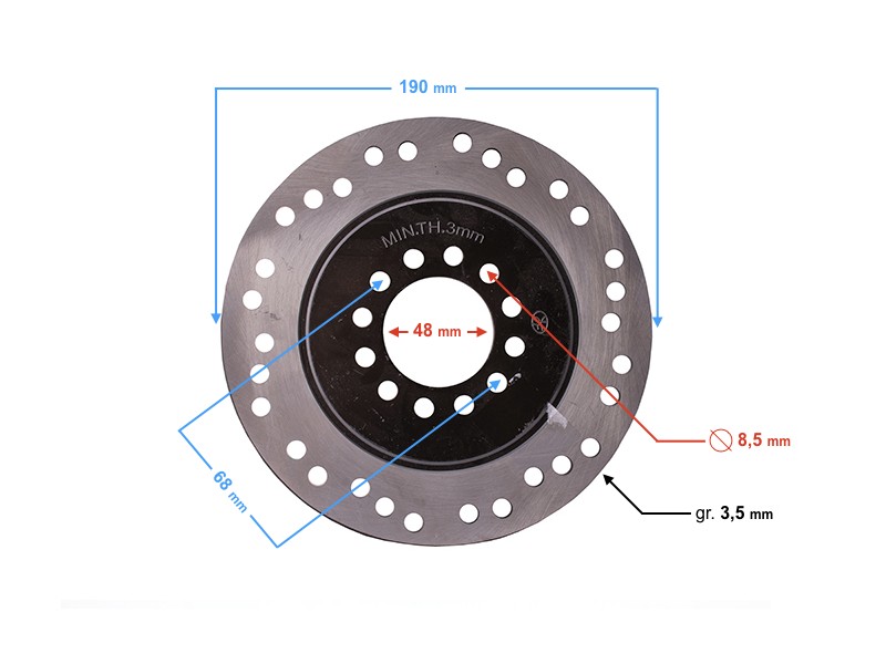 Rear brake disc (190x3.5) ATV Force and Eagle