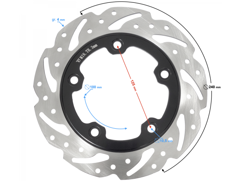 Rear brake disc Coral 125