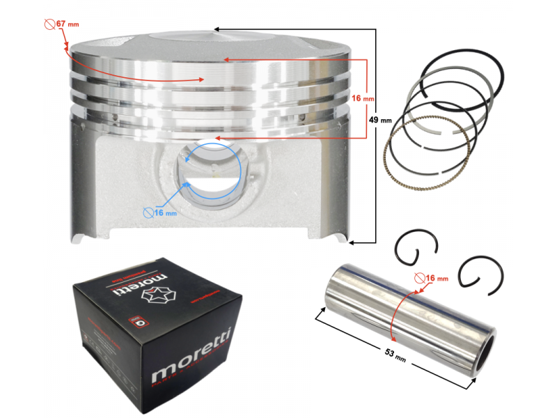 Piston set CG250 (67mm)