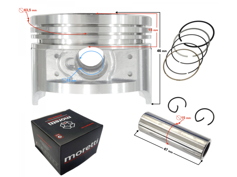 Piston set CG200 (63,5mm)