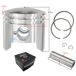 Piston Rebuild Kit - 49cc/44mm - 12mm Wrist Pin