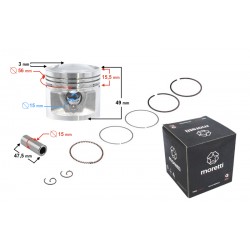 Moretti 125cc piston 4T Motorcycle, diameter: 56.4 pin diameter: 15 height: 23, set