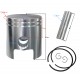 80cc piston for AM6 2T moped with vertical motor, pin 12mm, piston diameter 47mm