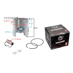 70cc piston 2T scooter, diameter 47, pin diameter 10, height 25,5, set