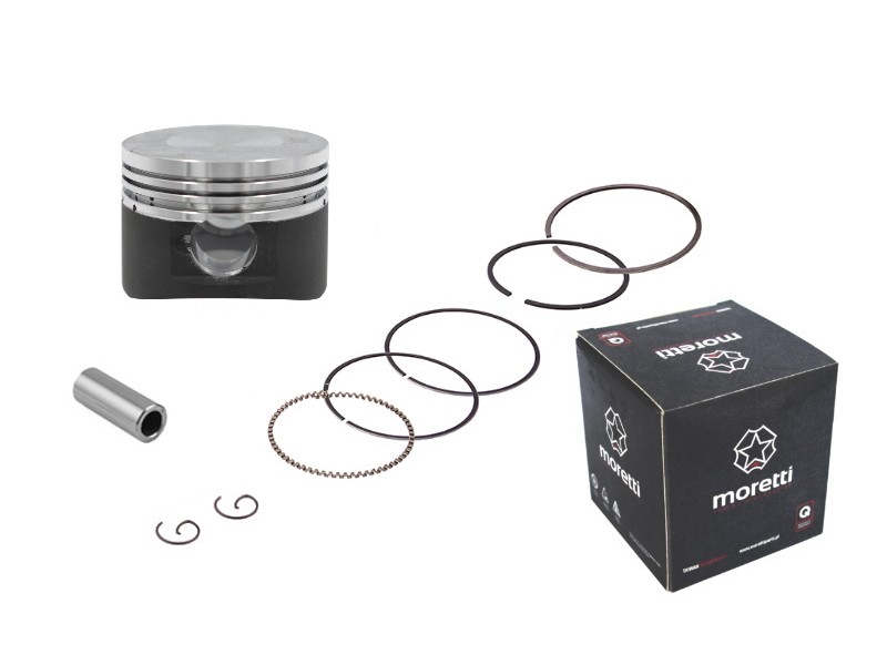 Moretti 125cc piston 4T scooter, graphite, diameter 52,4, pin diameter 15, height 20, set