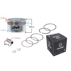 Moretti 150cc piston 4T scooter, diameter 57,4, pin diameter 15, height 20, set