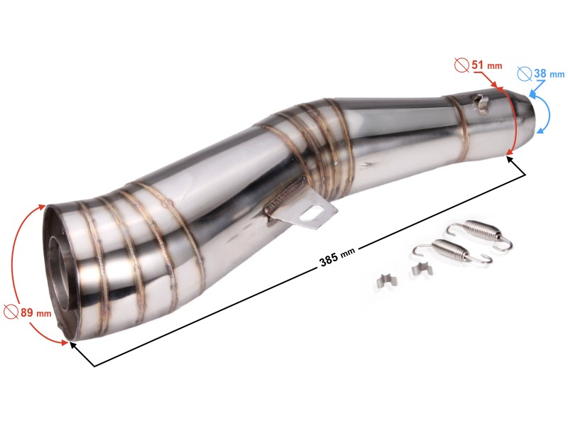 STAL01 Universal tunning muffler (color: steel)