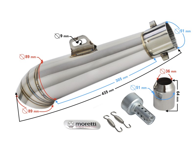 STAL03 Universal tunning muffler (color: steel)