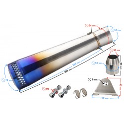 STAL10 Universal tunning muffler (color: blue)