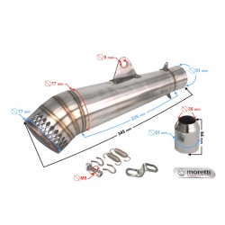 STAL011 Universal tunning muffler (color: titanium)
