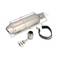 STAL013 Universal tunning muffler (color: titanium)