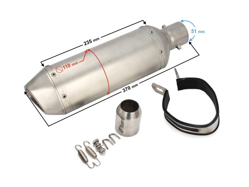 STAL013 Universal tunning muffler (color: titanium)