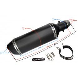 STAL013 Universal tunning muffler (color: black)