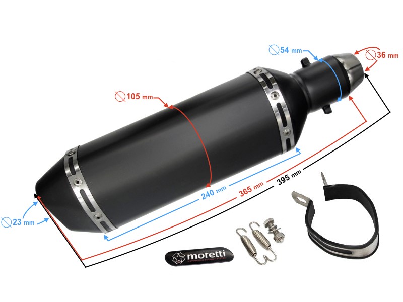 STAL013 Universal tunning muffler (color: black)