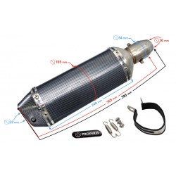 STAL013 Universal tunning muffler (color: carbon)