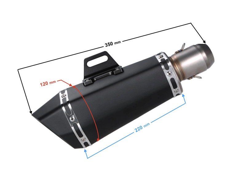 STAL012 Universal tunning muffler (color: black)