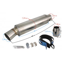 STAL037 Universal tunning muffler (color: titanium)