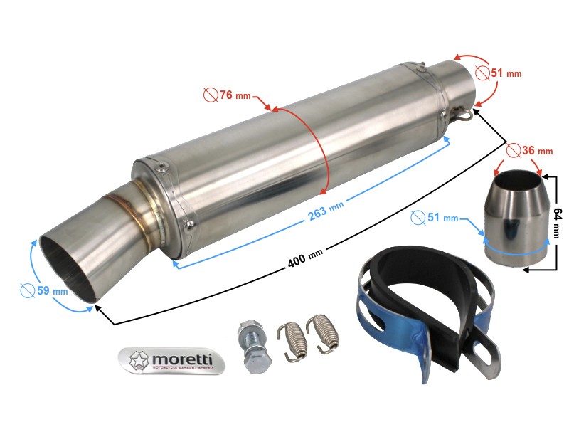 STAL037 Universal tunning muffler (color: titanium)