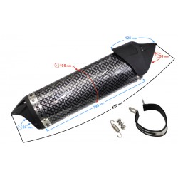 ALUMINIUM06 Universal tunning muffler (color: black)