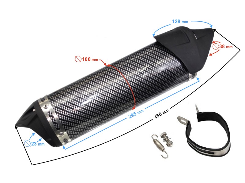 ALUMINIUM06 Universal tunning muffler (color: black)