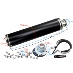 ALUMINIUM04 Universal tunning muffler (color: black)