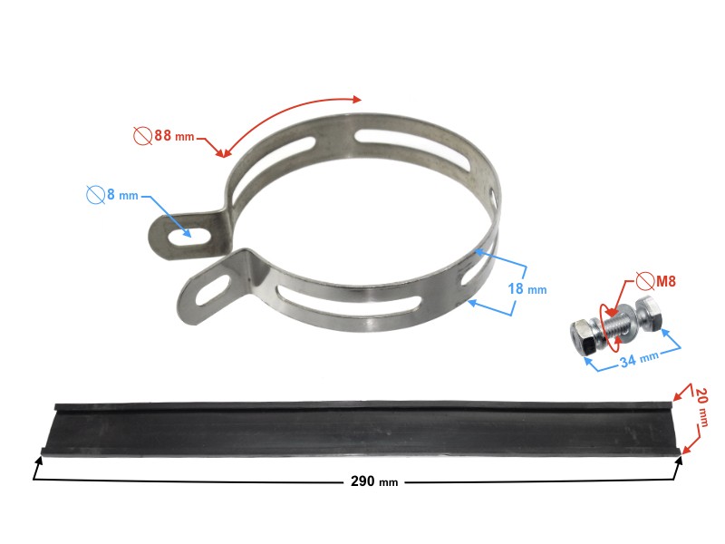 Muffler clamp 88mm