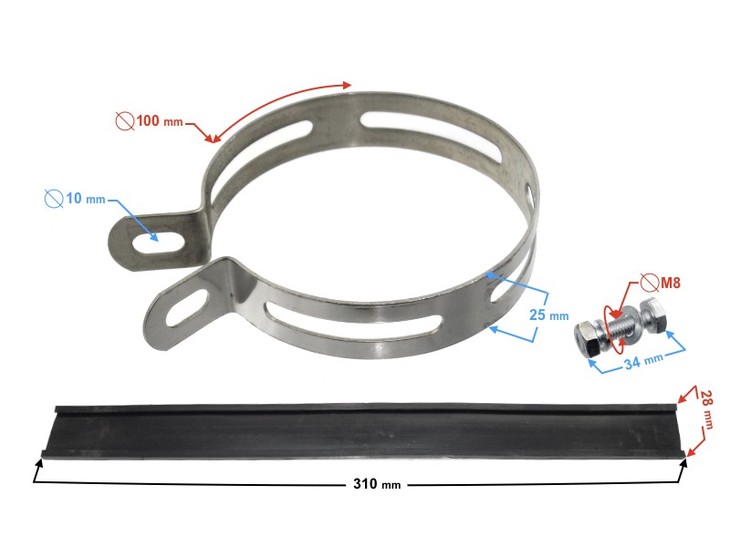 Muffler clamp 100mm