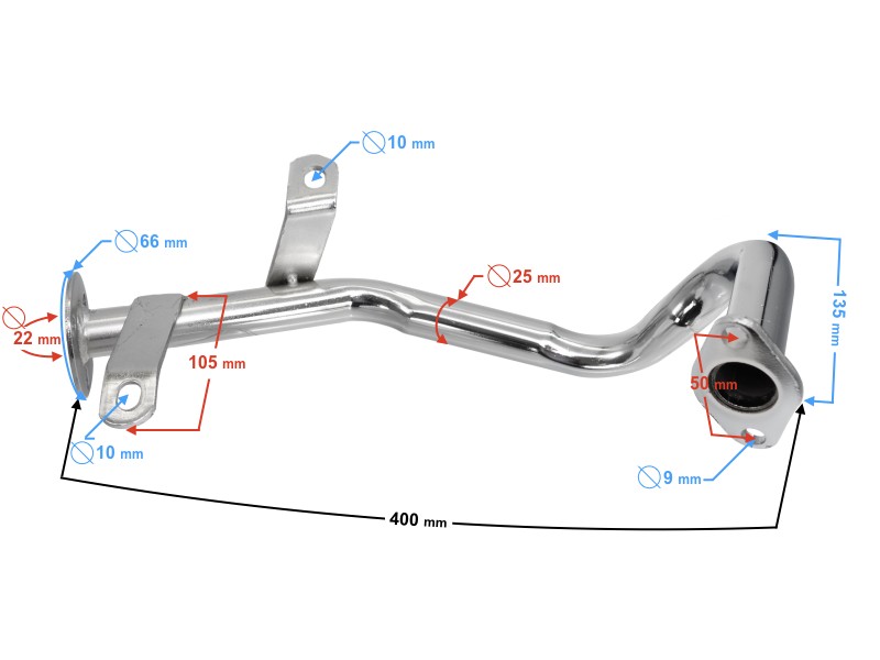 GY6 50cc Muffler Manifold GY6 50cc Muffler Manifold