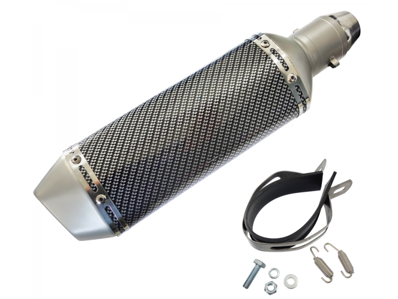 STAL013 Universal tunning muffler (color: carbon - titanium ending)