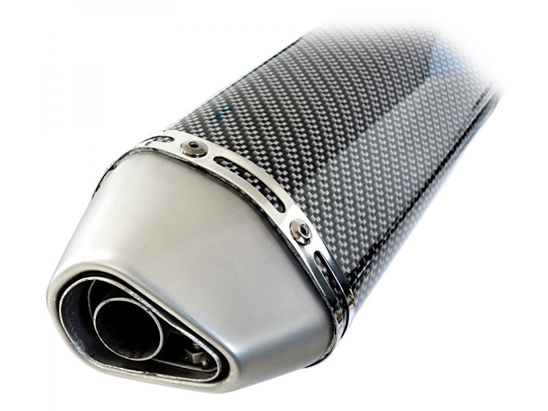 STAL013 Universal tunning muffler (color: carbon - titanium ending)