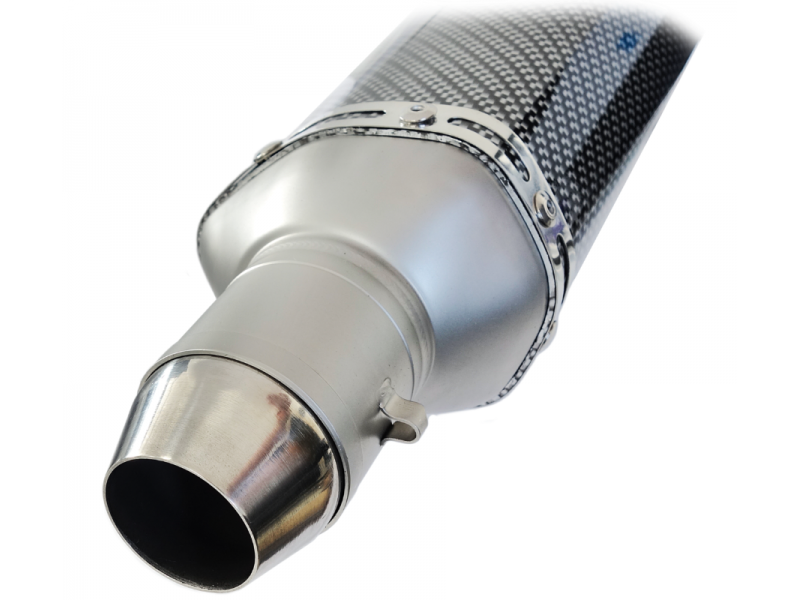 STAL013 Universal tunning muffler (color: carbon - titanium ending)