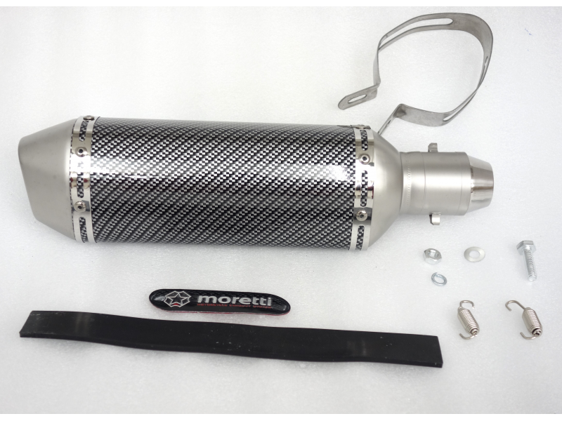 STAL013 Universal tunning muffler (color: carbon - titanium ending)