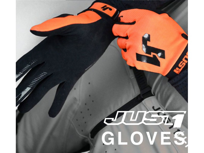 Motorcycle gloves JUST1 J-HRD BLACK-ORANGE size M