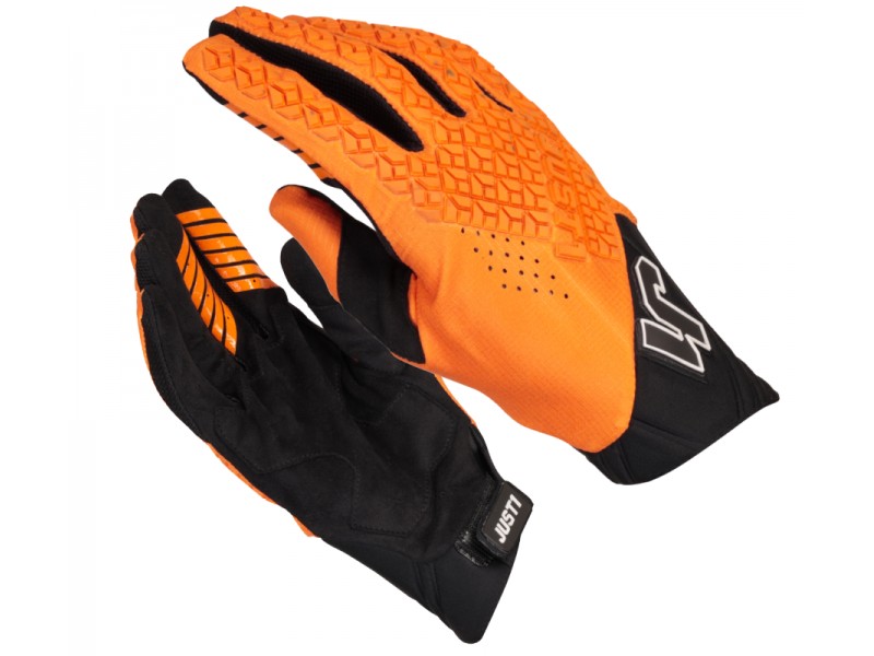 Motorcycle gloves JUST1 J-HRD BLACK-ORANGE size XL