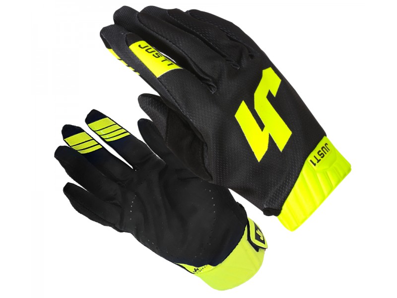Motorcycle gloves JUST1 J-FLEX 2.0 BLACK YELLOW FLUO size M
