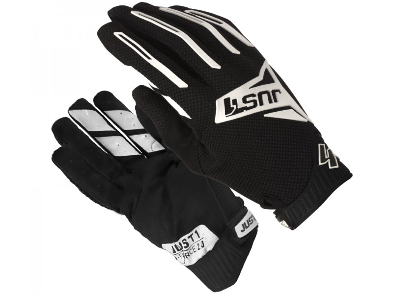 Motorcycle gloves JUST1 J-FORCE 2.0 BLACK WHITE size XXL