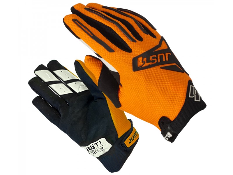 Motorcycle gloves JUST1 J-FORCE 2.0 ORANGE BLACK size XL